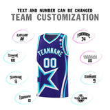 Custom Navy Shoulder Stars Graffiti Pattern Sets Basketball Jersey