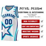 Custom White Shoulder Stars Graffiti Pattern Sets Basketball Jersey