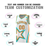 Custom White Shoulder Stars Graffiti Pattern Sets Basketball Jersey