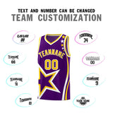 Custom Purple Shoulder Stars Graffiti Pattern Sets Basketball Jersey