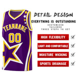Custom Purple Shoulder Stars Graffiti Pattern Sets Basketball Jersey