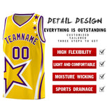 Custom Gold Shoulder Stars Graffiti Pattern Sets Basketball Jersey