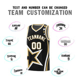 Custom Black Shoulder Stars Graffiti Pattern Sets Basketball Jersey