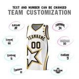 Custom White Shoulder Stars Graffiti Pattern Sets Basketball Jersey