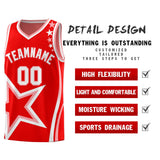 Custom Red Shoulder Stars Graffiti Pattern Sets Basketball Jersey