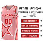 Custom Light Pink Shoulder Stars Graffiti Pattern Sets Basketball Jersey