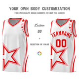 Custom White Shoulder Stars Graffiti Pattern Sets Basketball Jersey