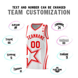 Custom White Shoulder Stars Graffiti Pattern Sets Basketball Jersey