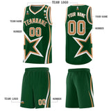 Custom Green Shoulder Stars Graffiti Pattern Sets Basketball Jersey