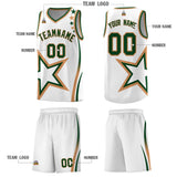 Custom White Shoulder Stars Graffiti Pattern Sets Basketball Jersey