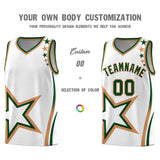 Custom White Shoulder Stars Graffiti Pattern Sets Basketball Jersey