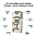 Custom White Shoulder Stars Graffiti Pattern Sets Basketball Jersey