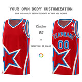 Custom Red Shoulder Stars Graffiti Pattern Sets Basketball Jersey