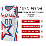 Custom White Shoulder Stars Graffiti Pattern Sets Basketball Jersey