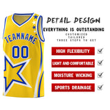Custom Gold Shoulder Stars Graffiti Pattern Sets Basketball Jersey
