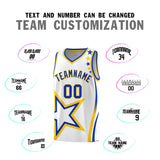 Custom White Shoulder Stars Graffiti Pattern Sets Basketball Jersey