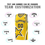 Custom Gold Shoulder Stars Graffiti Pattern Sets Basketball Jersey