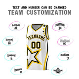 Custom White Shoulder Stars Graffiti Pattern Sets Basketball Jersey