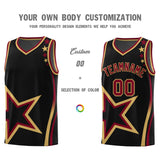 Custom Black Shoulder Stars Graffiti Pattern Sets Basketball Jersey