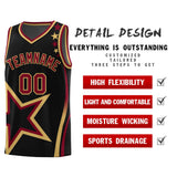 Custom Black Shoulder Stars Graffiti Pattern Sets Basketball Jersey