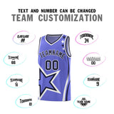 Custom Purple Shoulder Stars Graffiti Pattern Sets Basketball Jersey