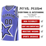 Custom Purple Shoulder Stars Graffiti Pattern Sets Basketball Jersey