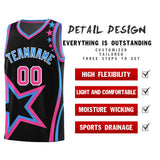 Custom Black Shoulder Stars Graffiti Pattern Sets Basketball Jersey
