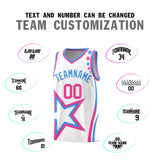 Custom White Shoulder Stars Graffiti Pattern Sets Basketball Jersey