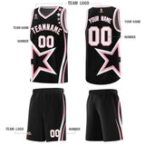 Custom Black Shoulder Stars Graffiti Pattern Sets Basketball Jersey