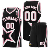 Custom Black Shoulder Stars Graffiti Pattern Sets Basketball Jersey