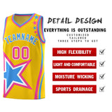 Custom Gold Shoulder Stars Graffiti Pattern Sets Basketball Jersey