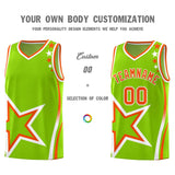 Custom Neon Green Shoulder Stars Graffiti Pattern Sets Basketball Jersey