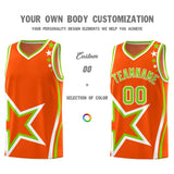 Custom Orange Shoulder Stars Graffiti Pattern Sets Basketball Jersey