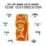 Custom Orange Shoulder Stars Graffiti Pattern Sets Basketball Jersey