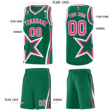 Custom Kelly Green Shoulder Stars Graffiti Pattern Sets Basketball Jersey