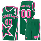 Custom Kelly Green Shoulder Stars Graffiti Pattern Sets Basketball Jersey