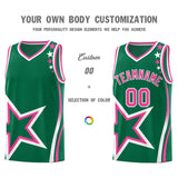 Custom Kelly Green Shoulder Stars Graffiti Pattern Sets Basketball Jersey
