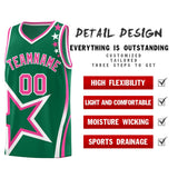 Custom Kelly Green Shoulder Stars Graffiti Pattern Sets Basketball Jersey
