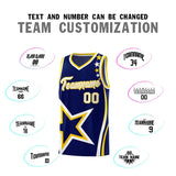 Custom Navy Shoulder Stars Graffiti Pattern Sets Basketball Jersey