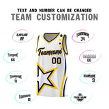 Custom White Shoulder Stars Graffiti Pattern Sets Basketball Jersey