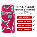 Custom Red Shoulder Stars Graffiti Pattern Sets Basketball Jersey