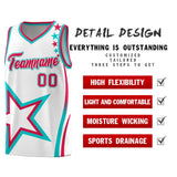 Custom White Shoulder Stars Graffiti Pattern Sets Basketball Jersey
