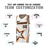 Custom White Shoulder Stars Graffiti Pattern Sets Basketball Jersey