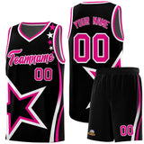 Custom Black Shoulder Stars Graffiti Pattern Sets Basketball Jersey