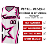 Custom White Shoulder Stars Graffiti Pattern Sets Basketball Jersey