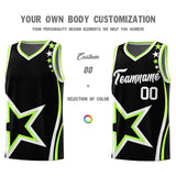 Custom Black Shoulder Stars Graffiti Pattern Sets Basketball Jersey