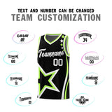 Custom Black Shoulder Stars Graffiti Pattern Sets Basketball Jersey
