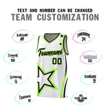 Custom White Shoulder Stars Graffiti Pattern Sets Basketball Jersey