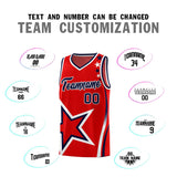 Custom Red Shoulder Stars Graffiti Pattern Sets Basketball Jersey