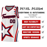 Custom White Shoulder Stars Graffiti Pattern Sets Basketball Jersey